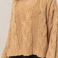 HYFVE Taupe Cable Knit V-Neck Sweater