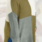 SYNZ Plus Size Color Block Round Neck Sweater