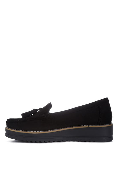 RAG &Co. Daiki Platform Lug Sole Tassel Loafers