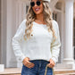 Angel Wings Decor Button Drop Shoulder Knit Top