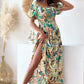 Smocked Printed Off-the-Shoulders Maxi Dress