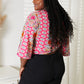 YO Tie Hem V-Neck Three-Quarter Sleeve Blouse