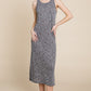 BOMBOM Round Neck Slit Midi Tank Dress