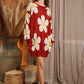Jade by Jane Women's Plus-size Oversized Knit Sweater with Happy Face Flower Print
