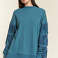 JADE by JANE Plus-size Silver Studded Fringe Sleeves Sweater top - PLUS JJT5009P
