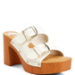 RAG & Co. Sarai Buckle Straps High Block Heel Mules
