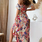 Smocked Printed Off-the-Shoulders Maxi Dress