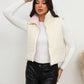 White Winter Zip-Up Collared Vest