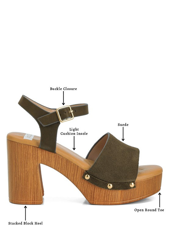 RAG & Co. Daniela Suede High Block Sandals