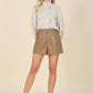 LILOU Vegan leather shorts