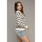 NUVI APPAREL Stripe Collared Knitted Top