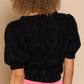 POL Chic Puff Sleeve Cable Knit Pullover Sweater