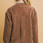 Love Tree Corduroy Button Up Jacket with Sherpa Inside