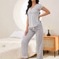 V-Neck Short Sleeve Top and Shorts Lounge Set