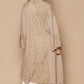POL Women's Khaki Flower Lace Trim Open Front Boho Longline Cardigan