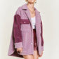 JADE by JANE Plus-size Color block sherpa Shacket JJO5017P