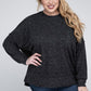 ZENANA Plus Brushed Melange Drop Shoulder Sweater