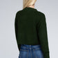 AMBIANCE APPAREL Mock Neck Cropped Pullover Knit Sweater