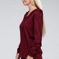 NUVI APPAREL Wine Red Textured Knitted Pullover Hoodie