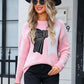 ANGEL WINGS Bow Round Neck Dropped Shoulder Sweater