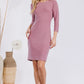 CELESTE Mauve Full Size Round Neck Long Sleeve Slim Dress