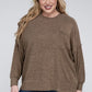 ZENANA Plus Brushed Melange Drop Shoulder Sweater