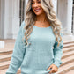 Angel Wings Decor Button Drop Shoulder Knit Top