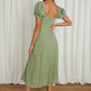 ONE & ONLY COLLECTIVE Casual Squared Collar Puff Sleeves Dress