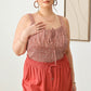 ZENOBIA Plus Size Drawstring Elastic Waist Shorts with Pockets