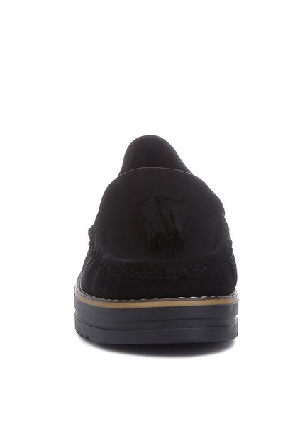 RAG &Co. Daiki Platform Lug Sole Tassel Loafers