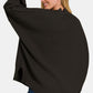 ZENANA Black Side Sit Oversize Sweater