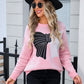 ANGEL WINGS Bow Round Neck Dropped Shoulder Sweater