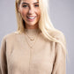 AMBIANCE APPAREL Mock Neck Cropped Pullover Knit Sweater