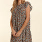 PLUS LEOPARD WITH BACK NECK BUTTON AND SIDE POCKET