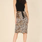 LILOU Satin leopard tie skirt