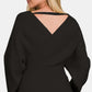 ZENANA Black Cross Wrap Rib Long Sleeve Sweater
