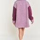 JADE by JANE Plus-size Color block sherpa Shacket JJO5017P