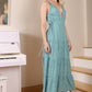 LILOU Green Polka Dot Dress with Small waist-illusion Side Tie