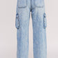 JADE by JANE Plus-size High Waist Baggy Cargo Denim Trousers