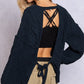 POL Dreamy Backless V-Neck Sweater with Chain Detail