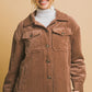 Love Tree Corduroy Button Up Jacket with Sherpa Inside