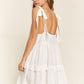 JADE by JANE Square Collar Tied Straps Ruffle Dress