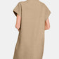 ZENANA Women's Camel Short Sleeve Sweater Mini Dress