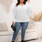 Full Size Boat Neck Batwing Sleeve Sweater-up to 3XL