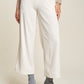 DAVI & DANI Women's Cream Wide Leg Mid-Rise Pants