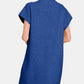 ZENANA Women's Blue Short Sleeve Sweater Mini Dress