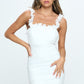 ONE & ONLY COLLECTIVES White Square Collar Mini Cocktail Dress