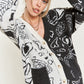 Heart paisley Color block cardigan PLUS JJK5018P