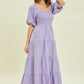 HEYSON Puff Sleeve Tiered Ruffled Poplin Dress
