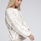 NUVI APPAREL Beige Zebra Pattern Cardigan Sweater